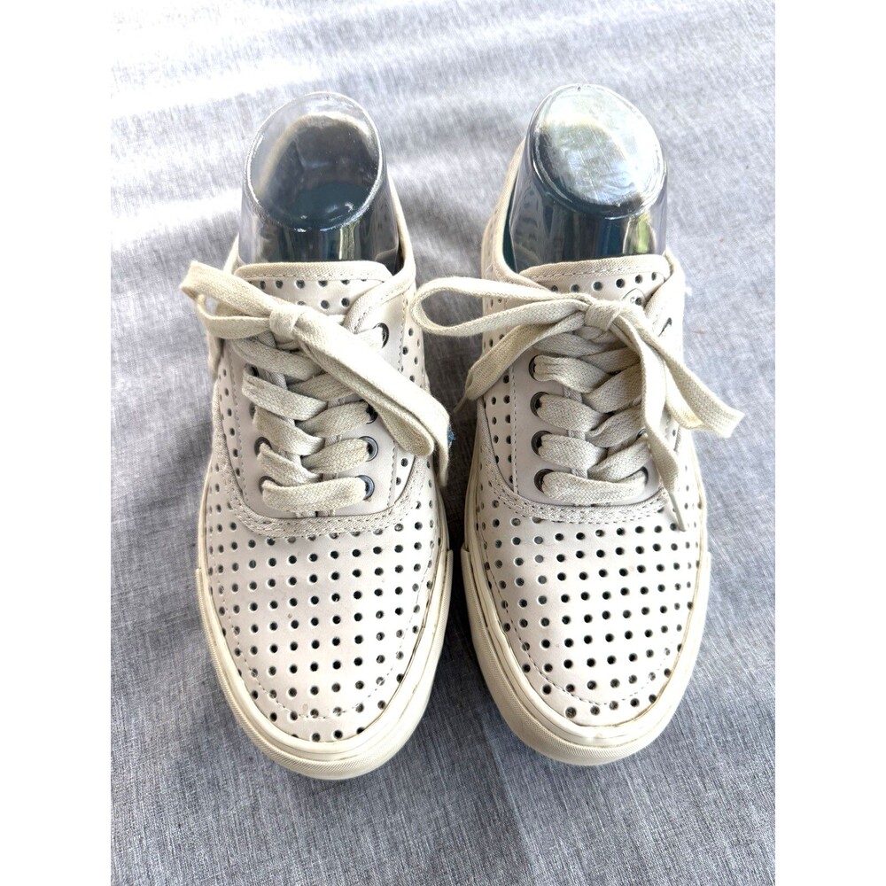 SeaVees Size 8 Nubuck Leather Beige Perforated Platform Portal Legend Sneakers